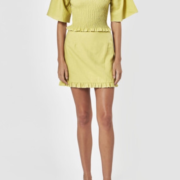 NWT Charlie Holiday Yellow Lottie Mini Skirt - Picture 2 of 6